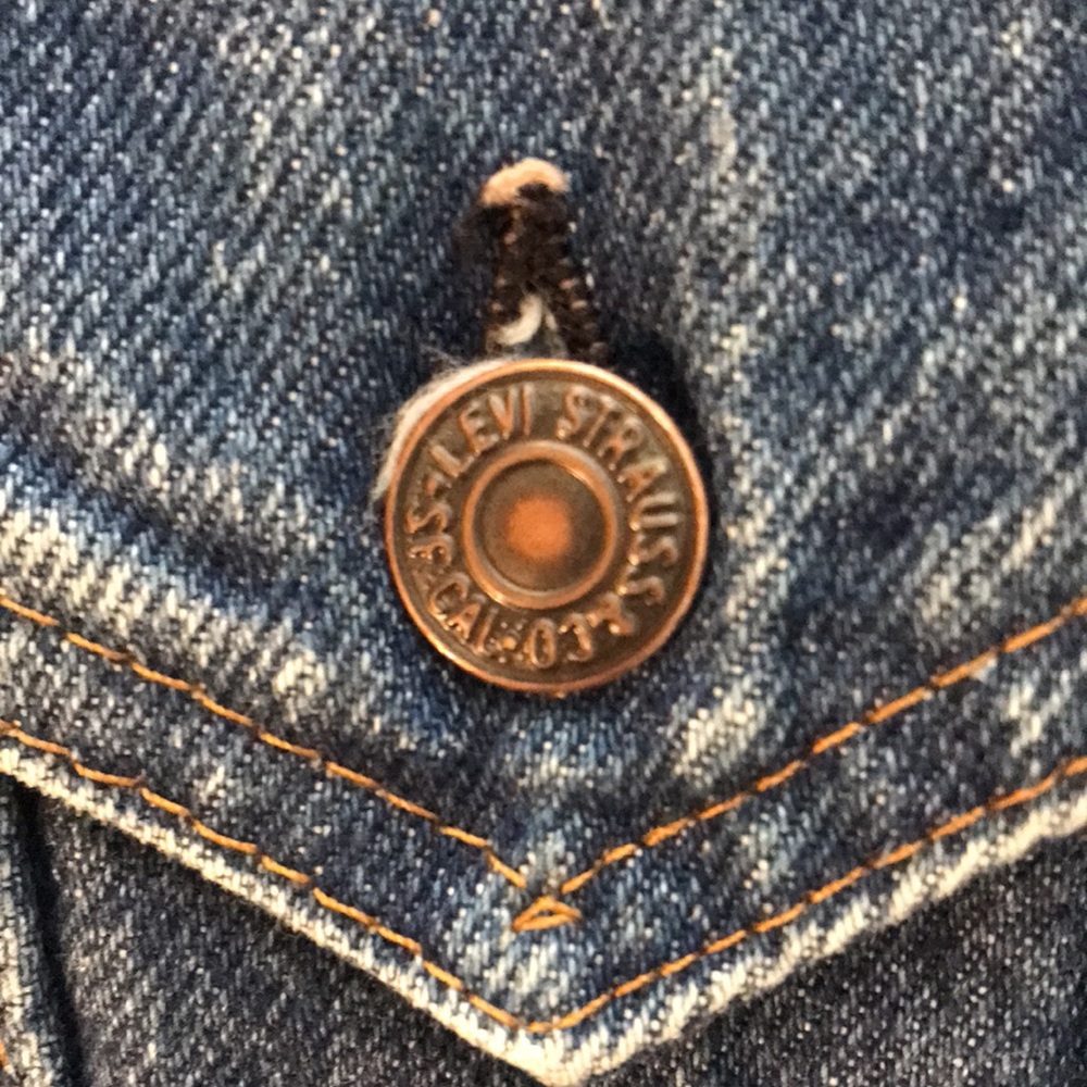 Vintage Levi Strauss Levi’s Blue Denim Trucker Jacket Coat Size M 40 R… - Picture 10 of 16